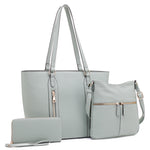 FC20280 Double Vertical Zipper with Wristlet and Shoulder Tote Set