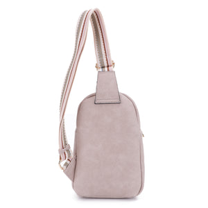 FC20386 Gold Zipper Double Pocket Webbing Strap Backpack Sling
