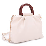 HL20584 Wooden Top Handle Scrunched Crossbody