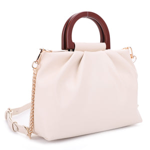 HL20584 Wooden Top Handle Scrunched Crossbody