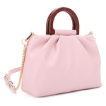 HL20584 Wooden Top Handle Scrunched Crossbody