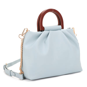 HL20584 Wooden Top Handle Scrunched Crossbody