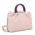 HL20584 Wooden Top Handle Scrunched Crossbody