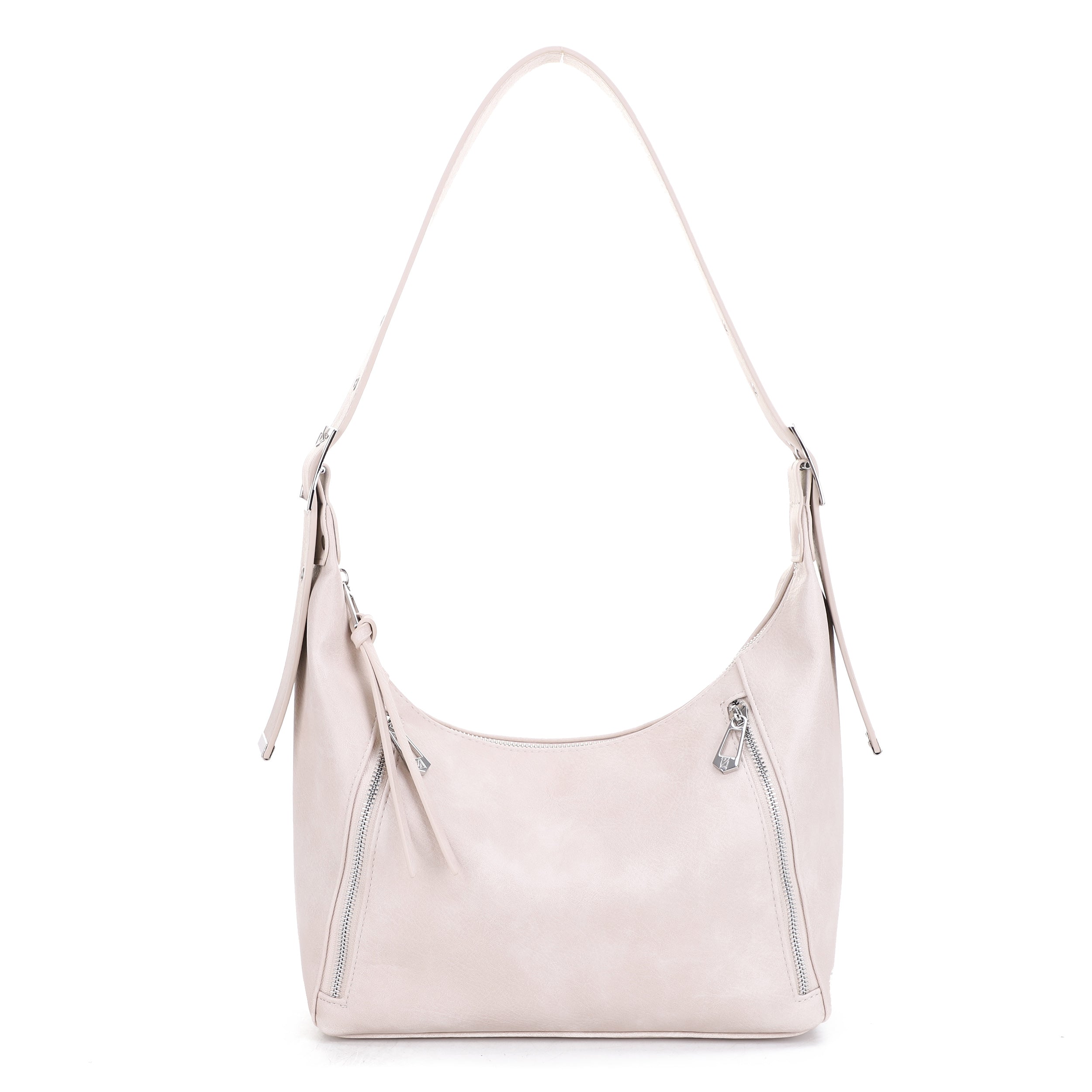 IZ26011 Double Zipper Hobo Shoulder