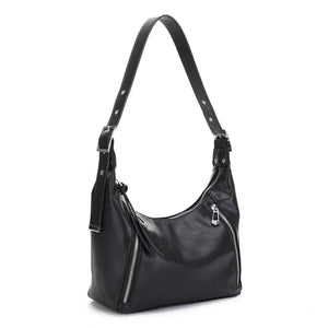 IZ26011 Double Zipper Hobo Shoulder