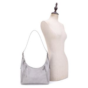 IZ26011 Double Zipper Hobo Shoulder