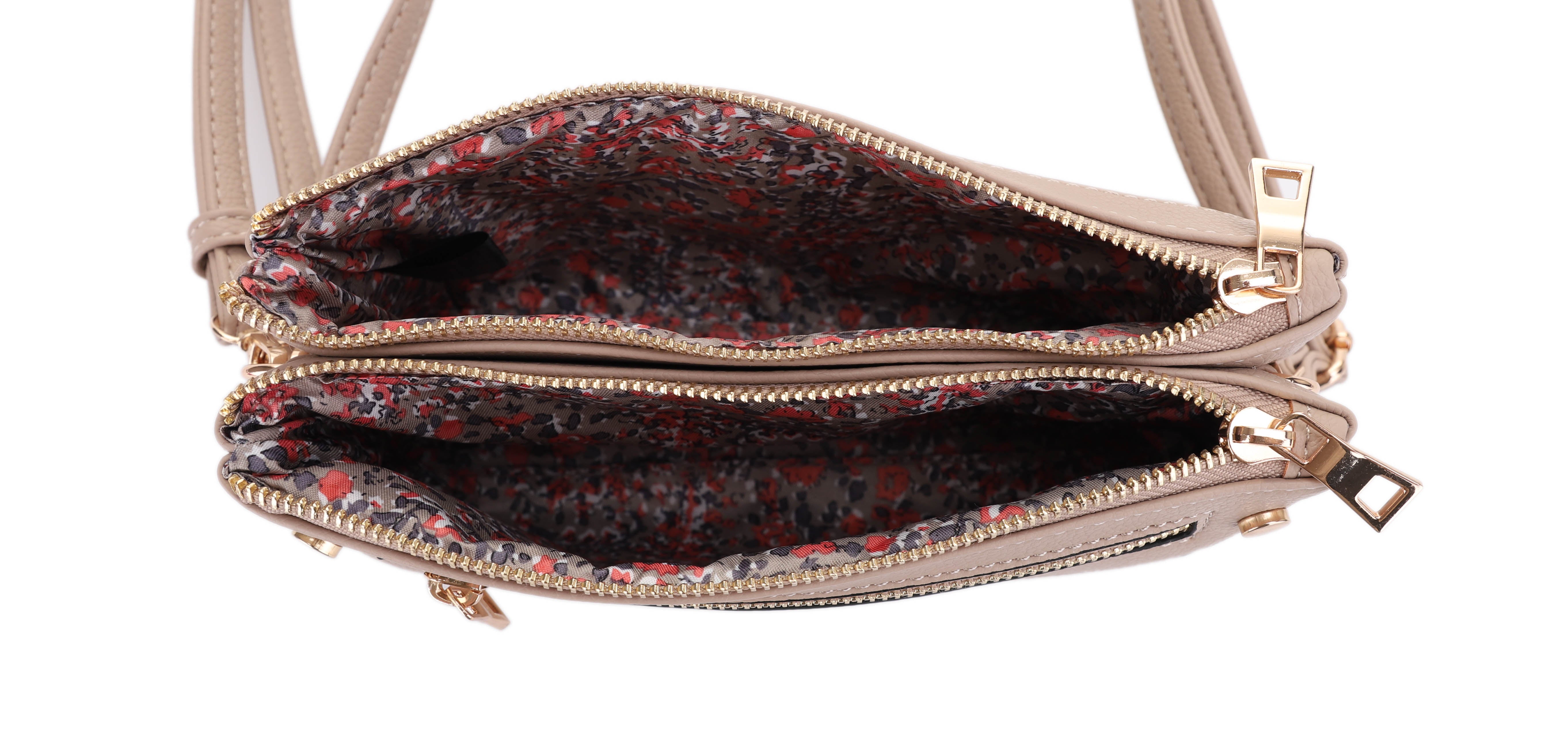 MT20480 Multicompartment Crossbody with Front Zipper Pocket